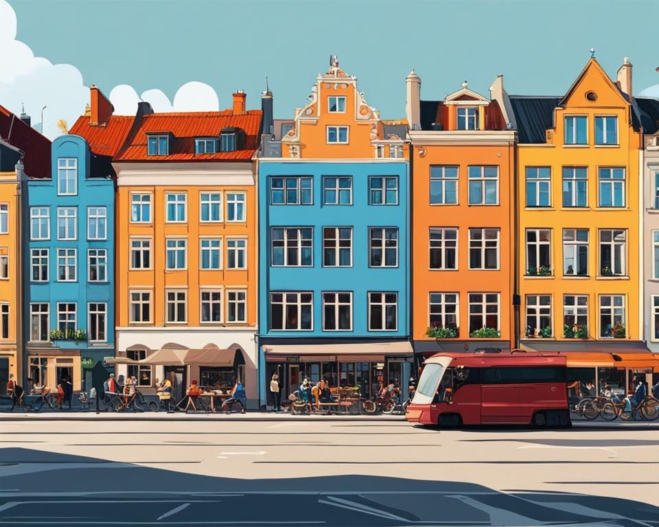 Kleurrijke straten in Kopenhagen
