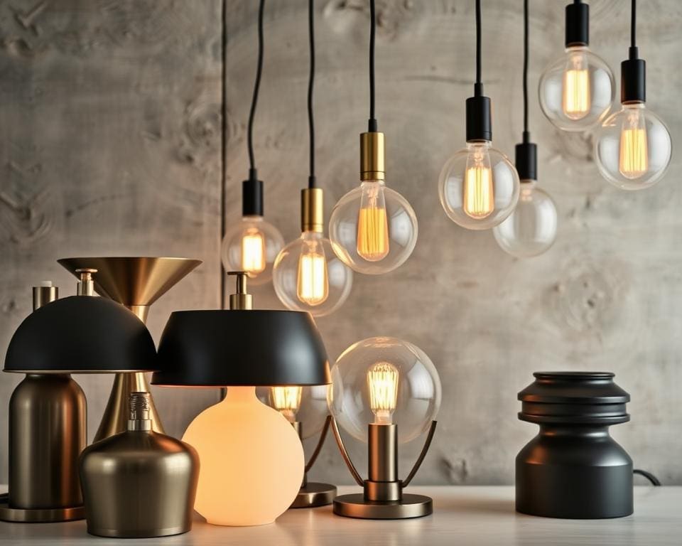 Lampen materialen zoals metalen en glazen lampen