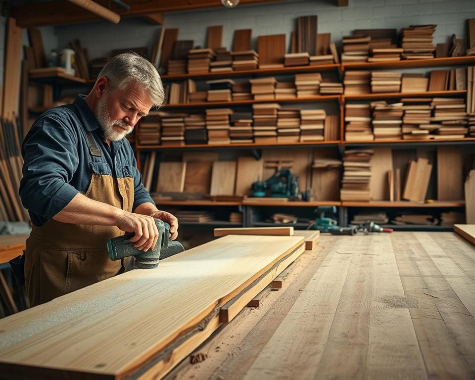 schuren en reinigen van hout