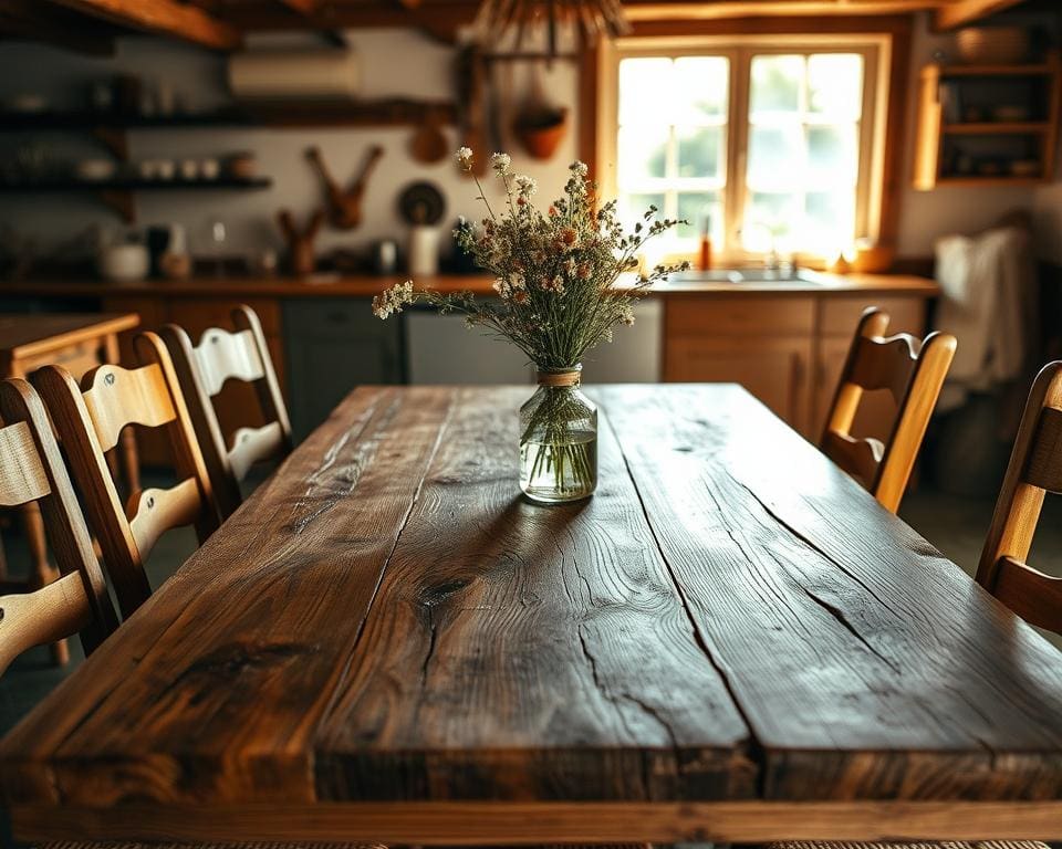 Waarom kiezen mensen voor een oude houten eettafel?