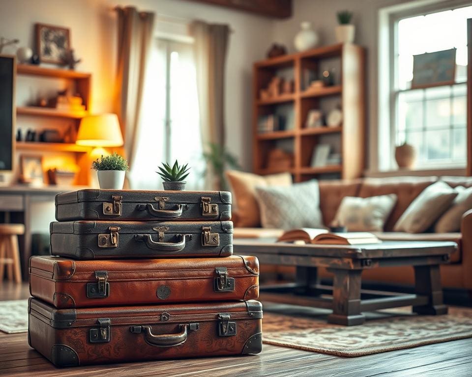 Waarom zijn oude koffers populair als decoratie?