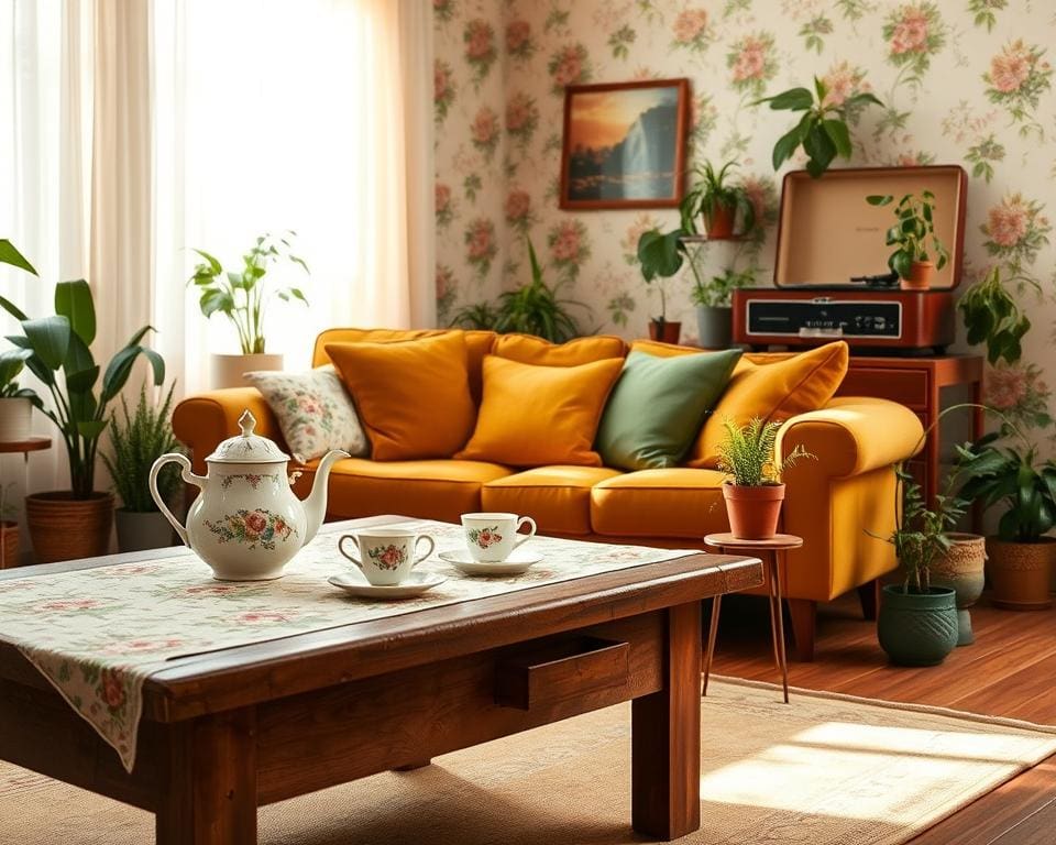 Wat zijn populaire kleuren uit vintage interieurs?