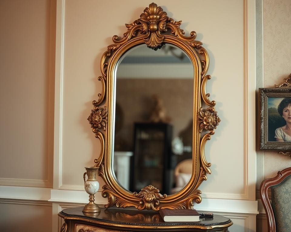 Wat maakt een vintage spiegel met gouden lijst bijzonder?