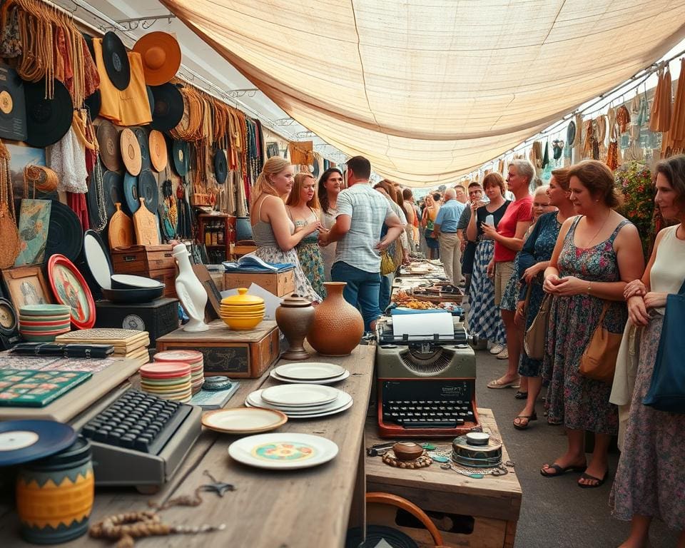 Wat zijn populaire vondsten op rommelmarkten?