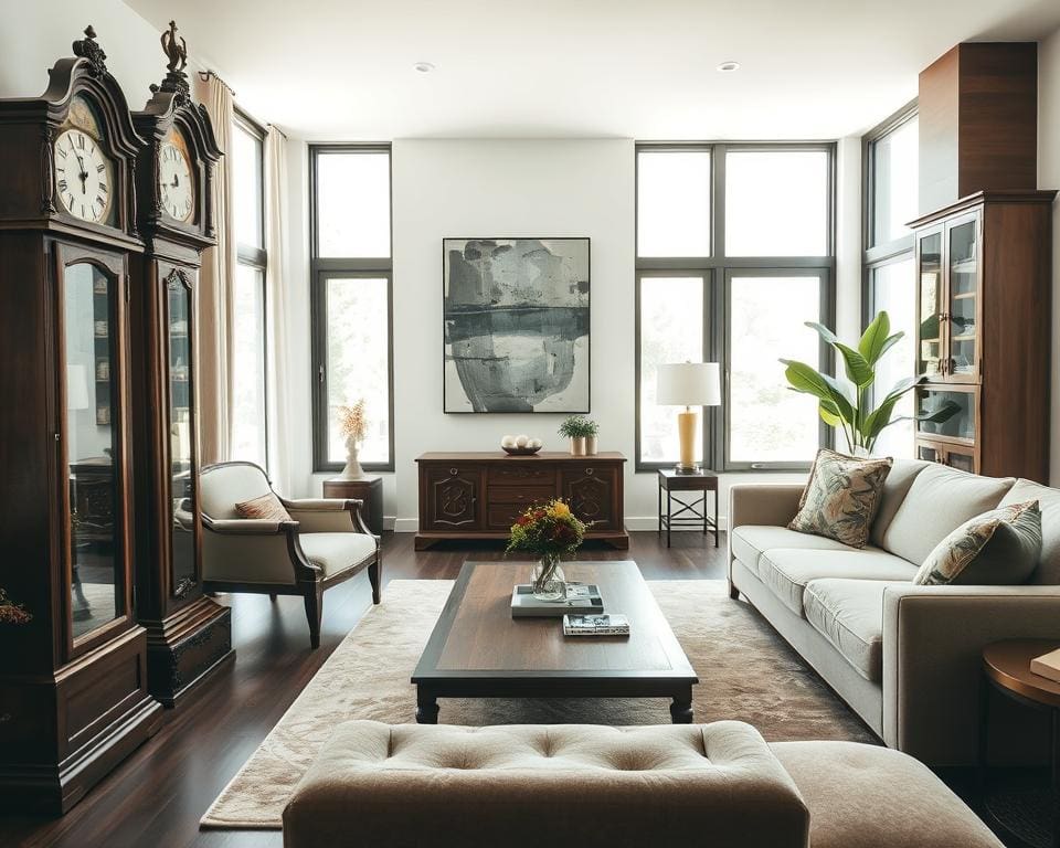 antiek en modern combineren